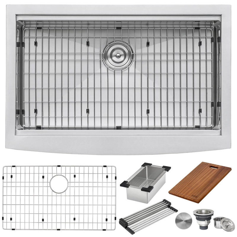 Verona Workstation 36" L x 21" W Apron Kitchen Sink