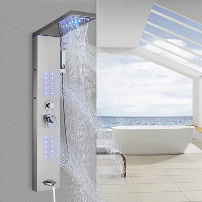 Panneau de douche 45 cm avec tête fixe