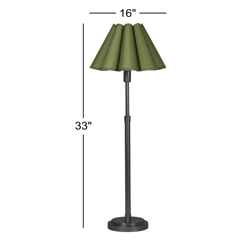 Polly Buffet Table Lamp, Black, 33" H x 16" W x 16" D, Green