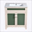 Armoire de meuble-lavabo 30 po avec lavabo en céramique, structure en bois massif, solution de rangement moderne avec tablette réglable en hauteur