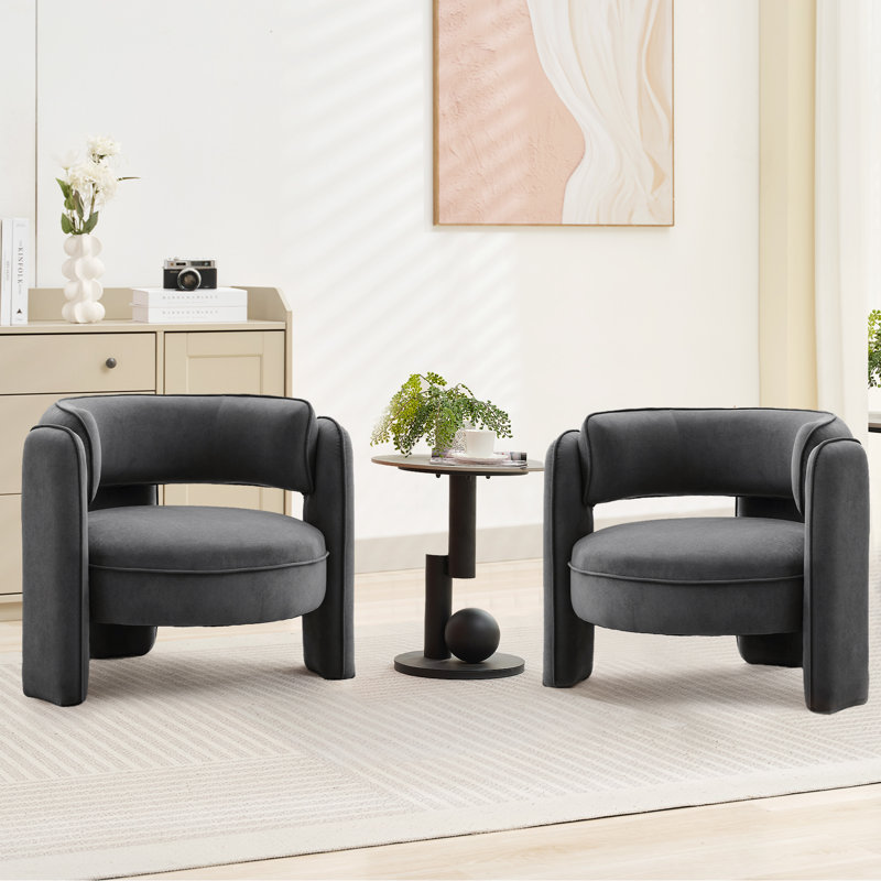 Fauteuil d'appoint Mid Mid Century, White Polyester Blend, Blanc