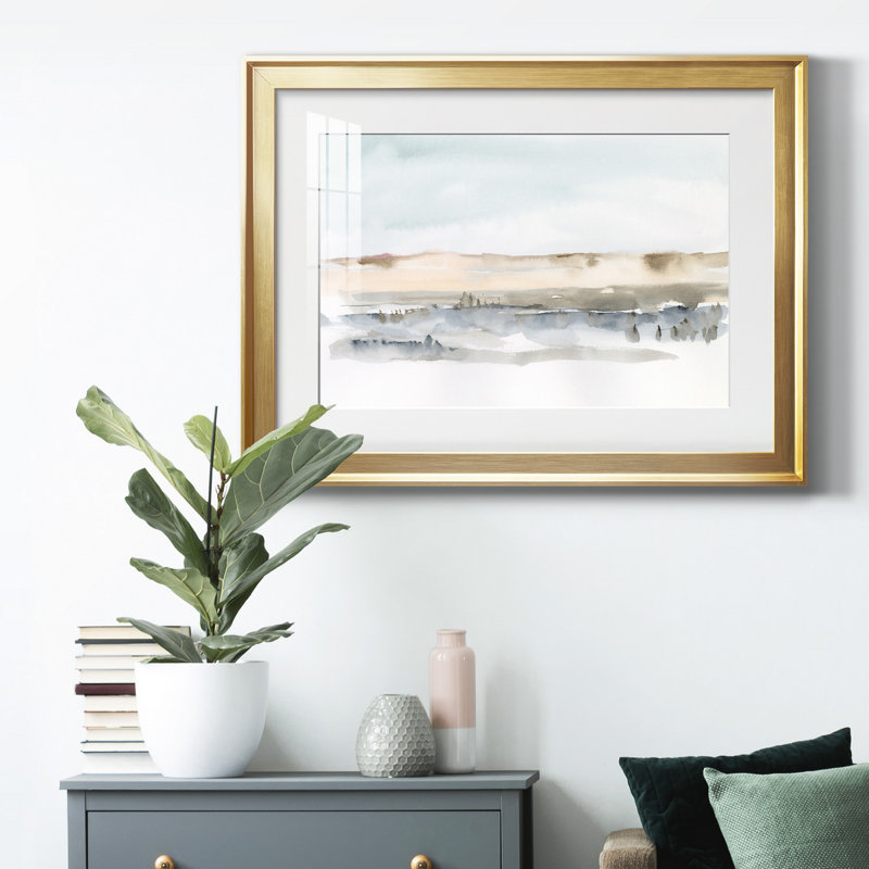 «Marsh Dunes II», reproduction encadrée de qualité supérieure - prête à être accrochée, Or, H 22,5 po x l 30,5 po x P 1 po