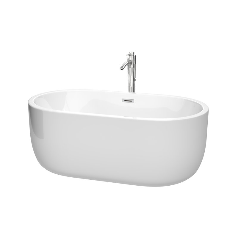 Juliette 60 " L x 31.25 " W Freestanding and Mounting / Installation Required Soaking Acrylic Bathtub with Faucet