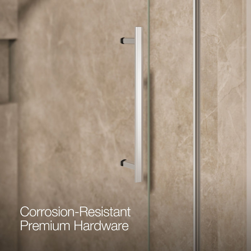Pleat Frameless Sliding Bath Door, Silver
