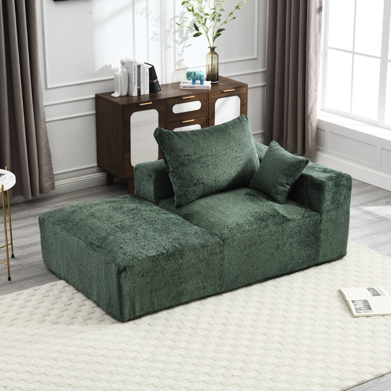 Canapé en mousse viscoélastique 2: élégant et relaxant, tissu bouclé 2, confort luxueux, Émeraude