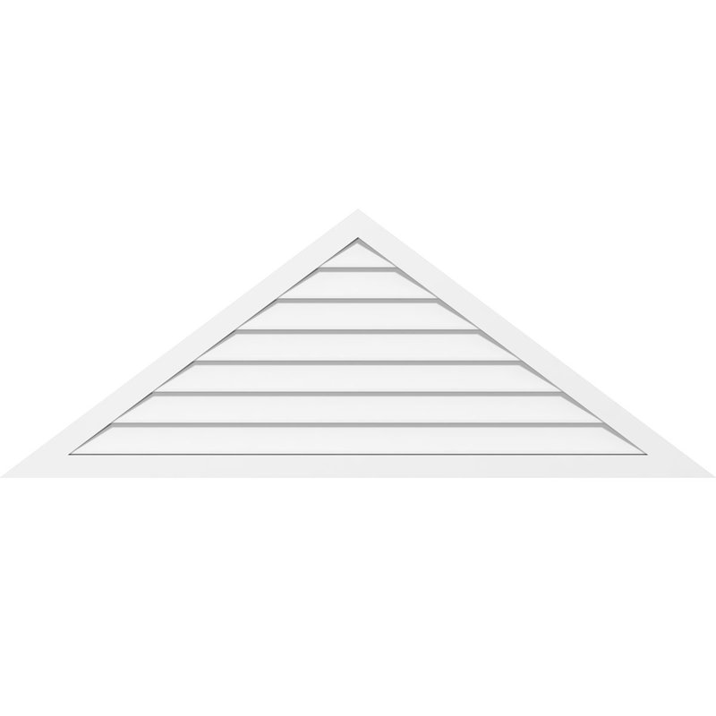 Triangle Surface Mount Non-Functional Brickmould Frame PVC Gable Vent 9/12 Pitch, 15" H x 15" W x 40" D