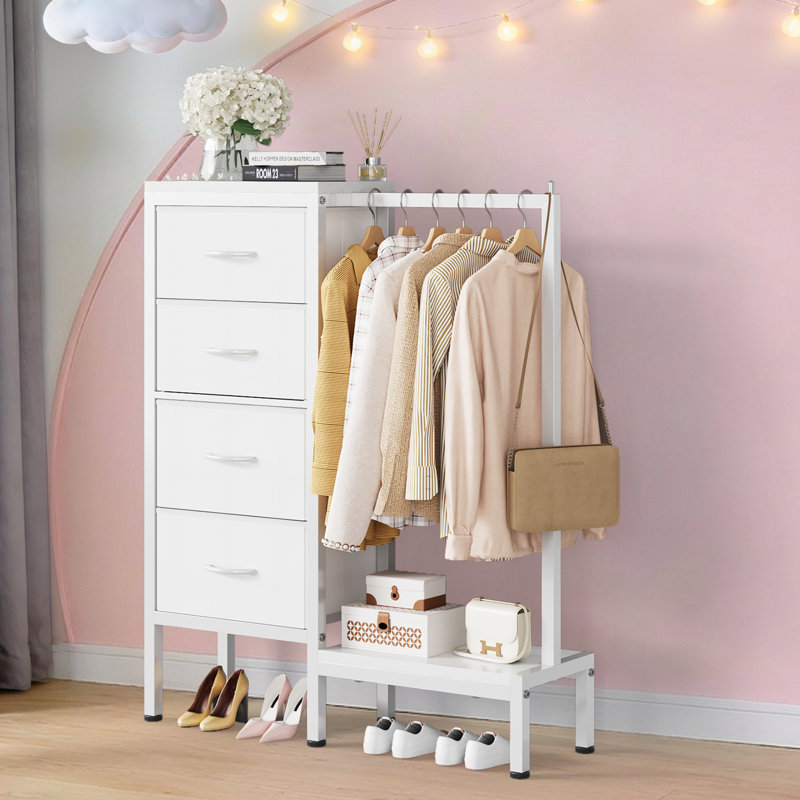 76.2cm W Metal Storage Rack, 111.8cm H x 76.2cm W x 30cm D, White