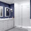 Porte de douche coulissante simple demi-cadre avec garde-raz-de-marée L 60 à 60 po x H 76 po Long bateau-50880654