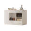 Îlot de garde-robe avec 6 tiroirs, îlot de garde-robe pour armoire avec plateau en verre et tablettes ouvertes, îlot de rangement pour bijoux avec compartiments, îlot de vestiaire pour vestiaire, blanc-536135635