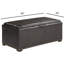 Banc de rangement en cuir avec 2 repose-pieds latéraux