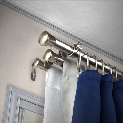 Oriole Stainless Steel Adjustable Triple Curtain Rod