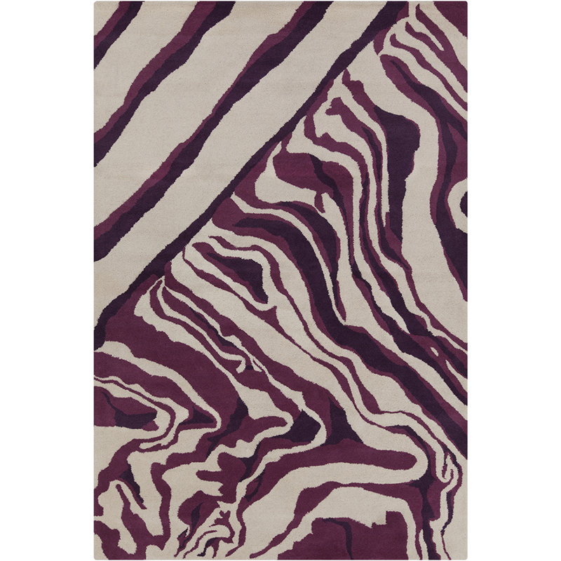 Tapis mauve touffeté à la main Ailey, 5' x 7'6"