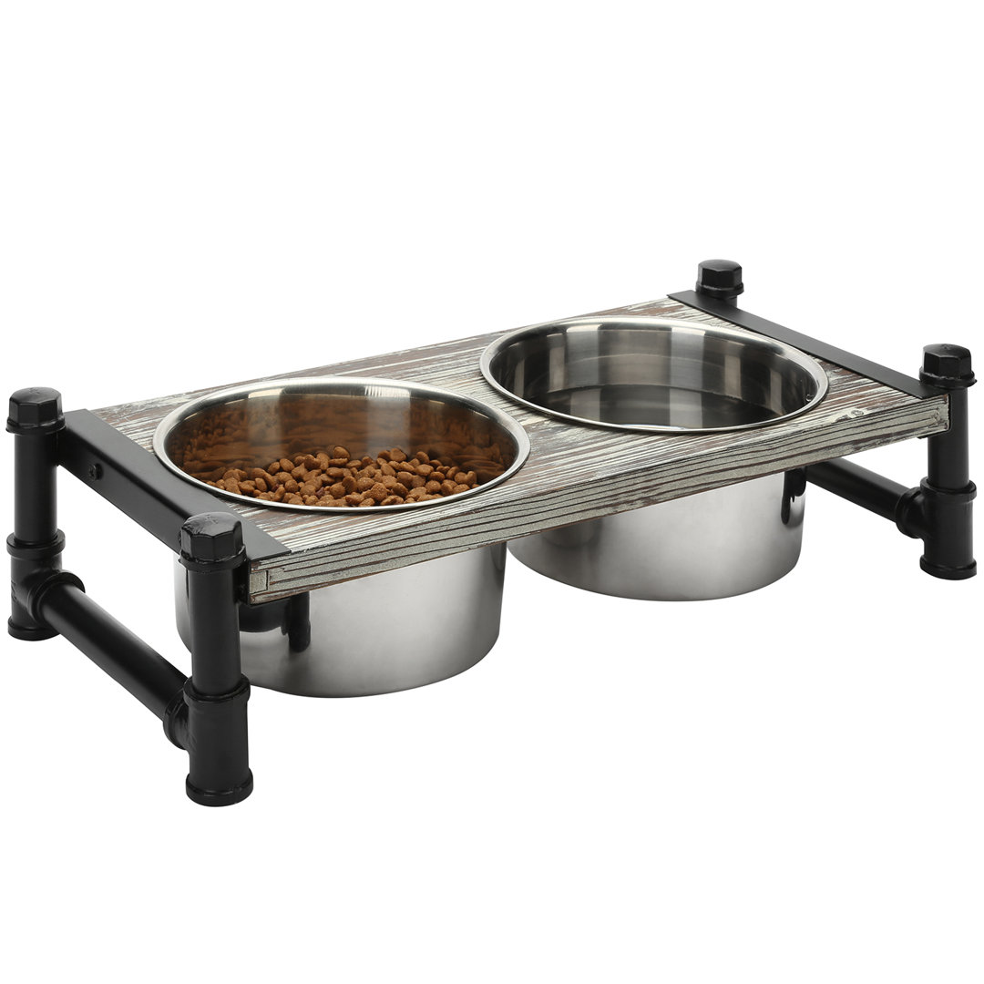 Pet Dog Elevated Feeder Bowls Stand MyGift