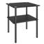 Ensemble de 2 tables d'appoint modernes en verre avec tablette de rangement en MDF et pieds en métal pour le salon