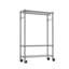 Portant à vêtements robuste sur roulettes, organisateur de garde-robe sur roulettes et support à vêtements avec 1 tringle à vêtements, garde-robe ajustable en métal, P 15,7 po x l 45,3 po x H 75,6 po, chrome-197646902