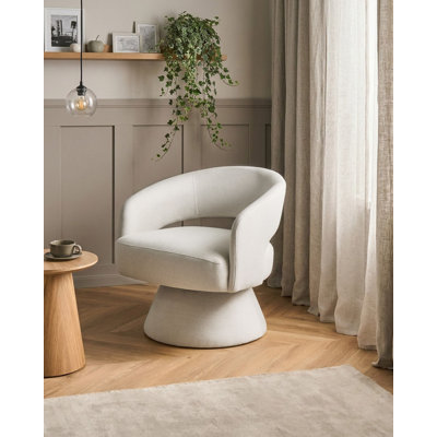 Upholstered Swivel Barrel Chair