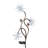 Exhart Solar Patriotic Triple Starburst Garden Stake in Red, White, and Blue with Three LED Lights, 11x33"