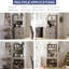 Armoire de cuisine de 71 po de hauteur avec support pour micro-ondes, huche de café autoportante avec 4 portes et tablettes réglables-1841651282