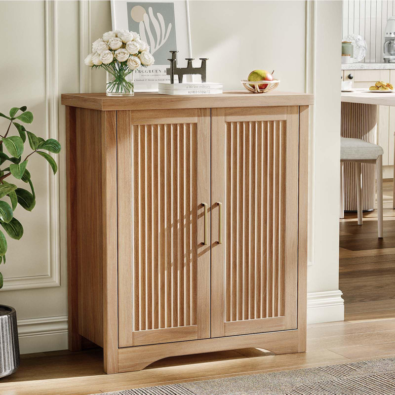 Buffet cannelé avec rangement d'appoint