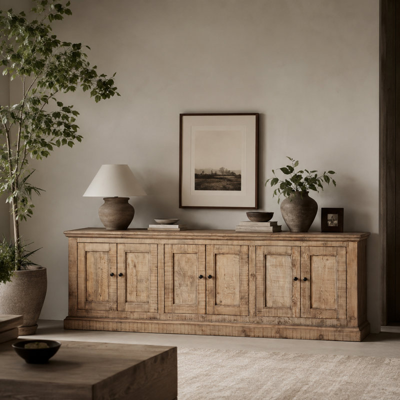 Armoire 6 portes Koski, Brun naturel