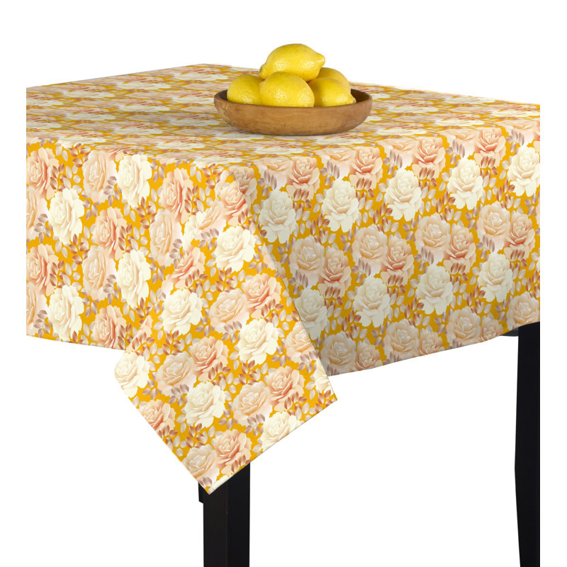 Shawna Rose Garden Tablecloth, 104" L x 60" W