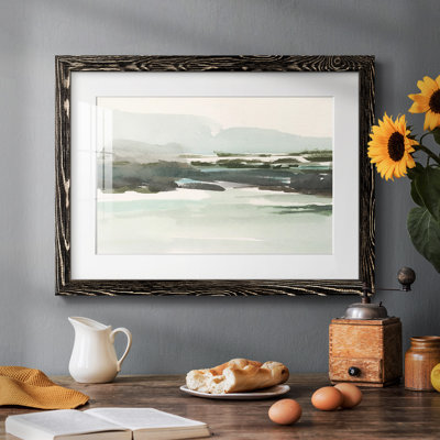 Turquoise Marsh I - impression encadrée rustique avec tableau mat