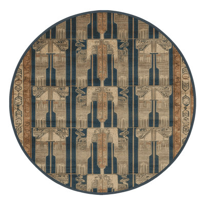 Machine Washable Art Deco Brown Area Rug
