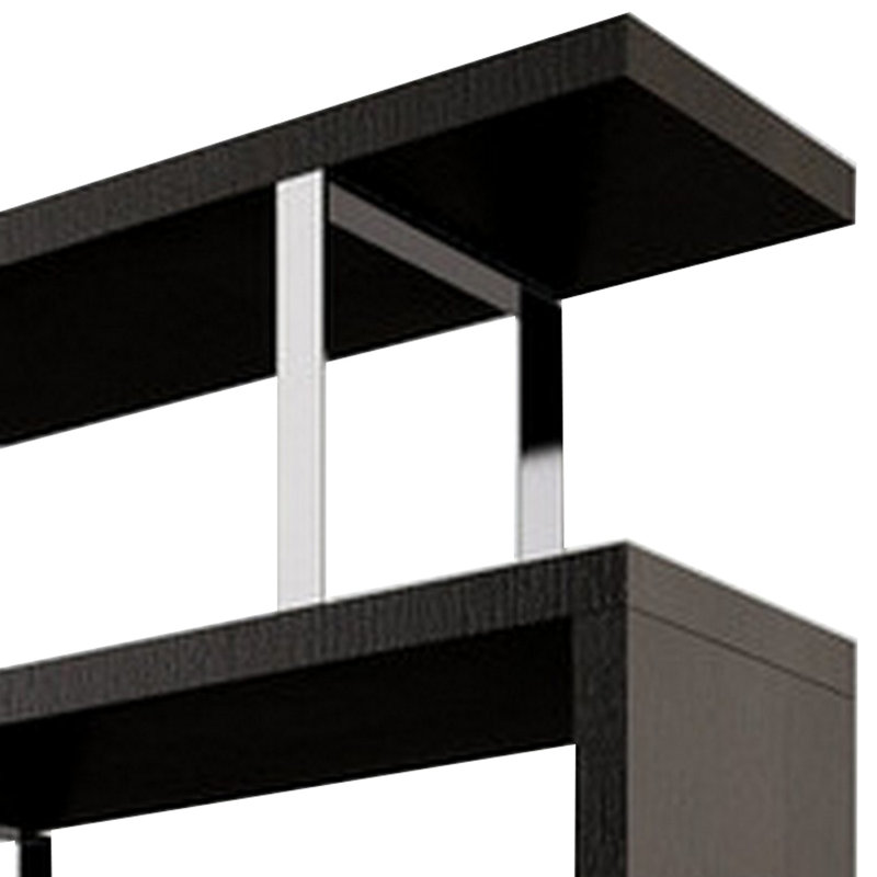Charlis Geometric Bookcase, (4 Shelves) 67" H x 51" W x 16" D, Black