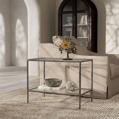 Lalia Modern Hammered Metal 1-Shelf End Table
