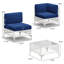 Ensemble de conversation modulaire à 6 places en osier de patio avec coussins-119905191