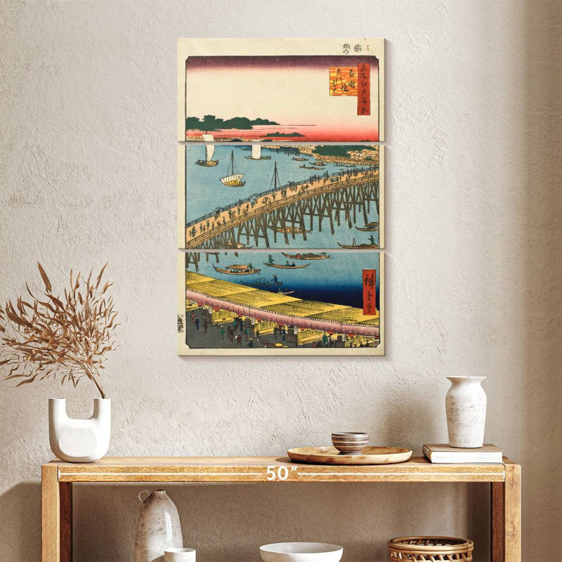 Lilie Ryogoku Bridge et la grande berge, H 38 po x l 24 po