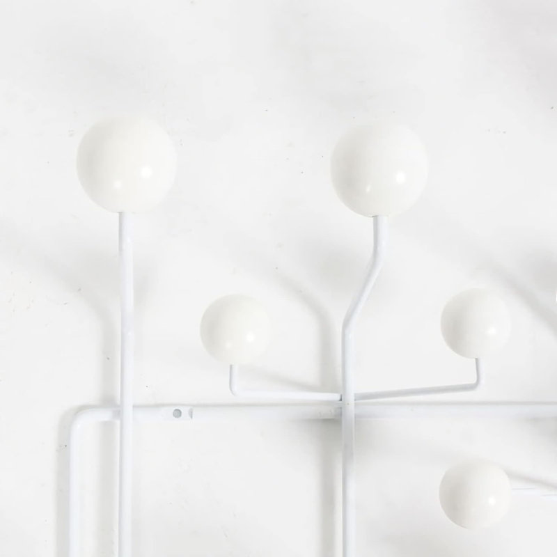 Portemanteau Mid-Century moderne - crochets muraux avec boules en bois massif, cintre décoratif pour la maison, la chambre à coucher, le vestibule