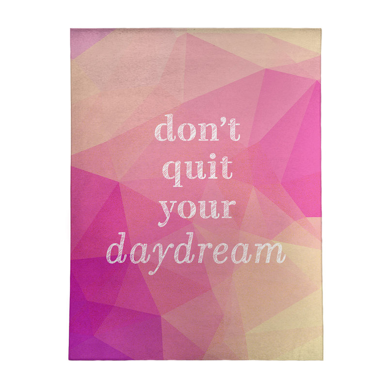 Faux gemme ne quitte pas votre daydream citation en poly-chenille, Rectangle 5 pi x 7 pi