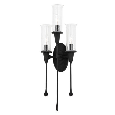 Chisel 9.75" 3-Light Seeded Glass Wall Sconce
