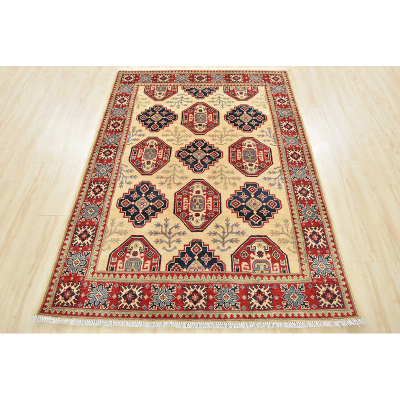 Tapis Kazak géométrique 4 pi 10 po x 6 pi 6 po Neldon