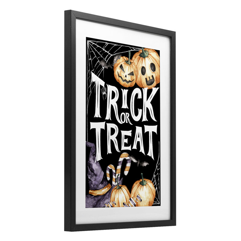 «Trick Or Traite Creepy Traditions», reproduction encadrée sous verre, conception de Kim Allen, H 20 po x l 14 po