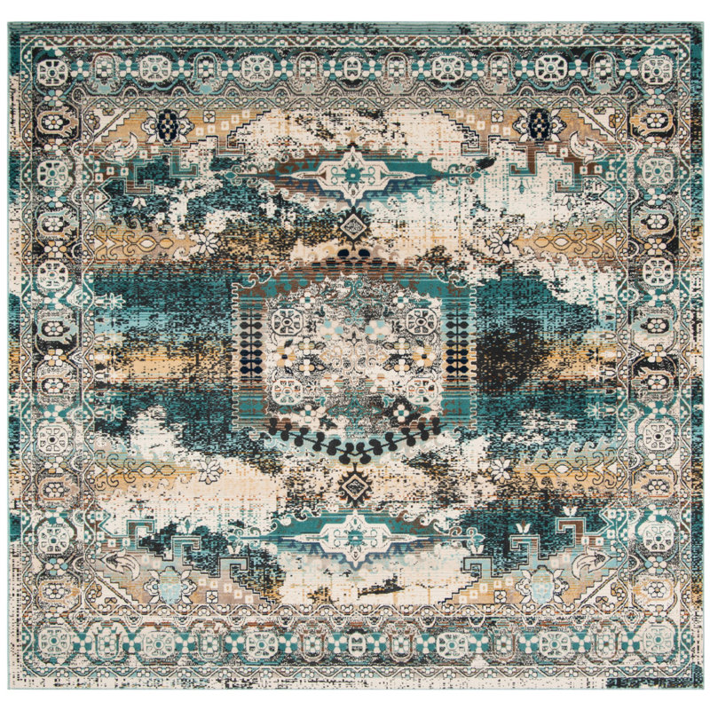 Wayne Performance Oriental Rug, Square 6'7"