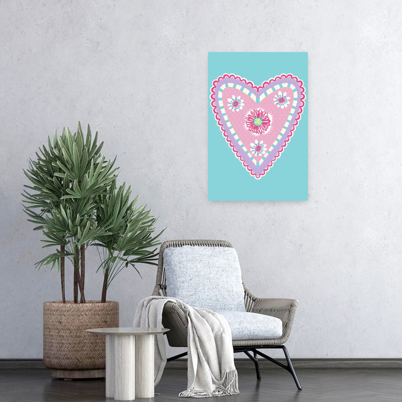 Art mural rétro fantaisiste Rainbow, 24" H x 16" W
