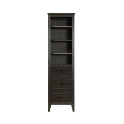 20 Inch Open Shelving Bath Storage Cabinet in Chocolate Oak