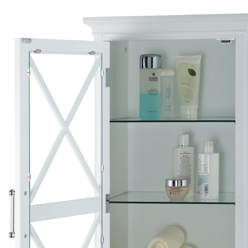 Prader Freestanding Tall Bathroom Linen Cabinet with Storage Drawers