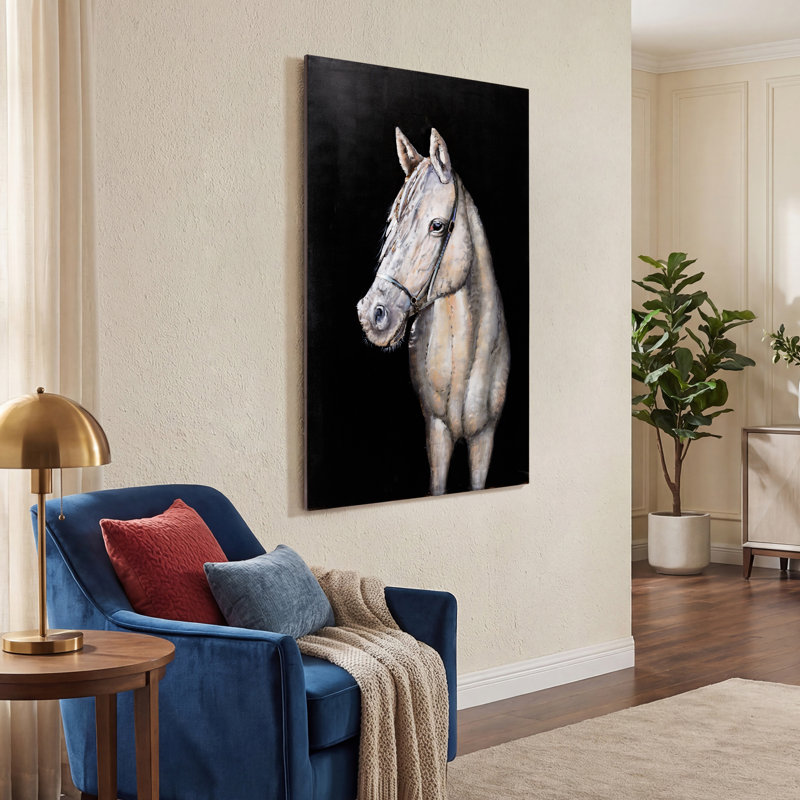 « white cheval », reproduction d’art sur métal