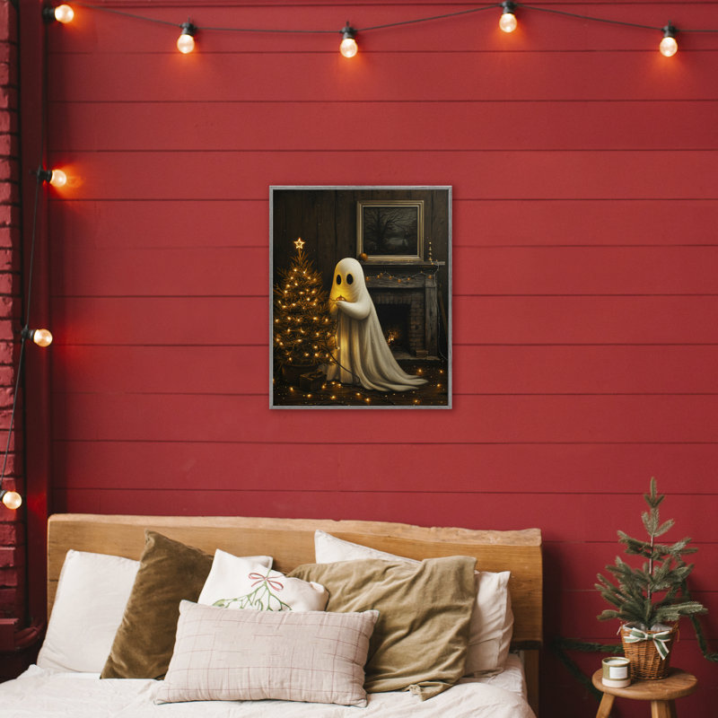 Guirlande de lumières fantômes encadrées, dessin par Arlington Prints, H 30 po x l 24 po, Estampe numérique Farmhouse