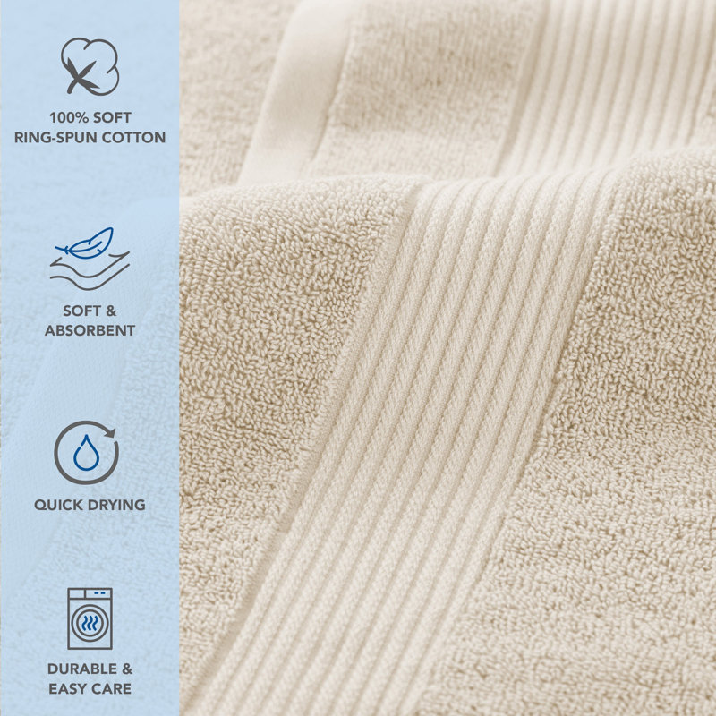 Ivory Cotton and Polyester Washcloth Set - 12 Pack