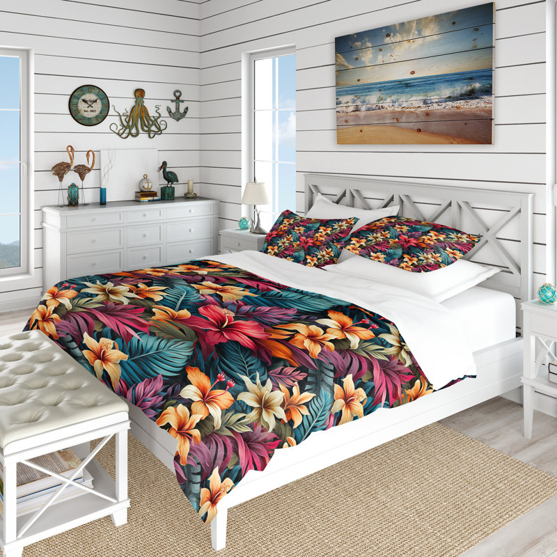 Literie Tropical Mirage Viii, Housse de couette pour très grand lit et 2 très