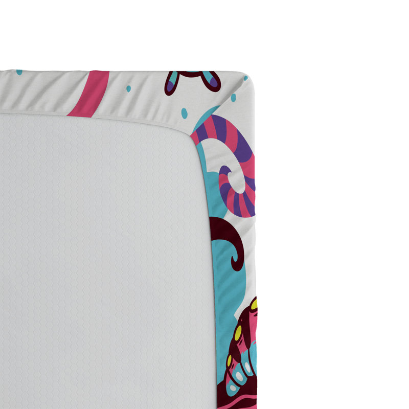 Multicolore Ambesonne, ensemble de 2 draps-housse Alice au pays des merveilles, Drap-housse de taille simple