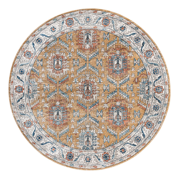 Weingartner Performance Mustard Yellow/Ivory/Blue Rug