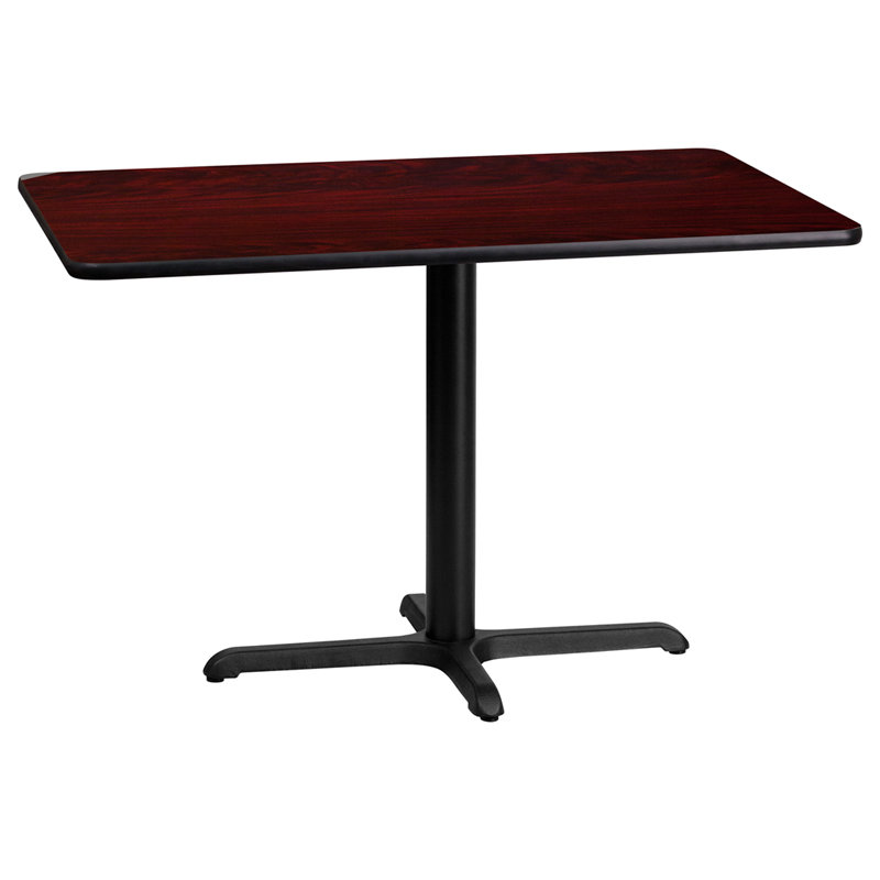 Graniss 24'' Square Mahogany Laminate Dining Table with Cast Iron Base