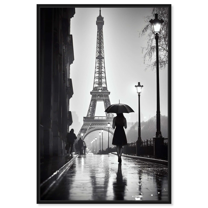 «Stroll In Paris Canvas» par Art Remedy, H 16 po x l 11 po, Cadre noir