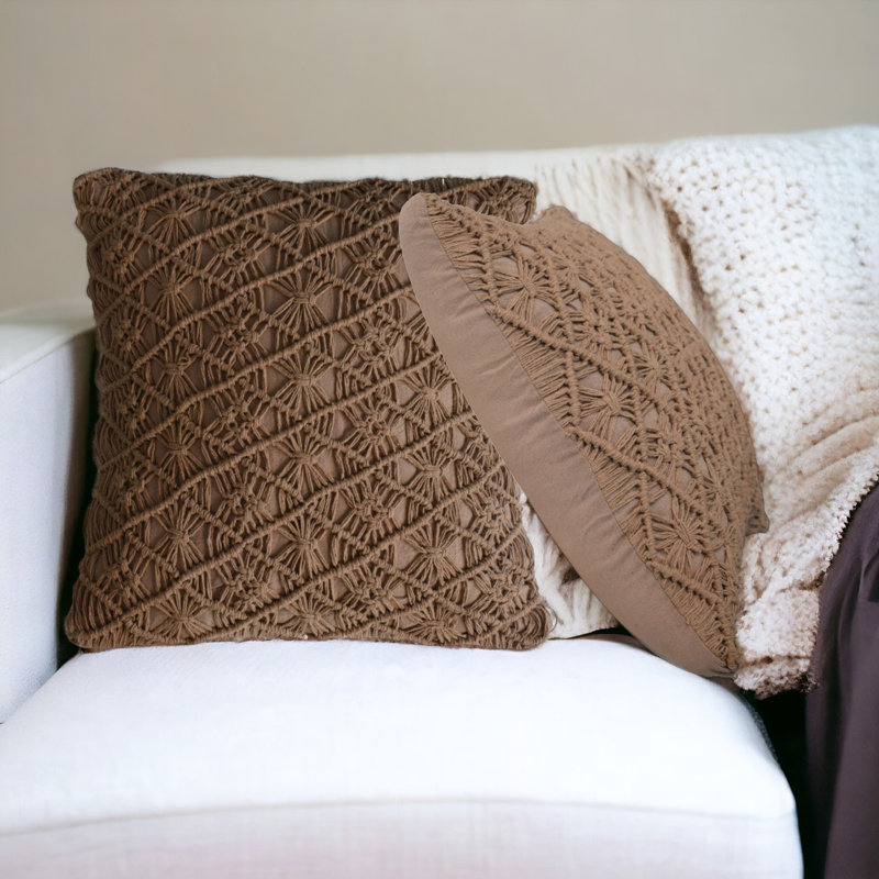 Chipperfield Square Cushion, Coffee