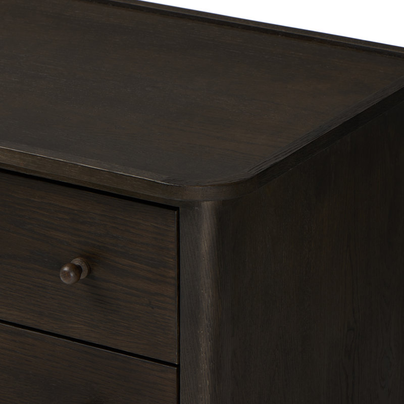Franny 6 Drawer Dresser-Saddle Brown Veneer, Espresso Oak Veneer